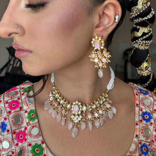 PINK KUNDAN SET
