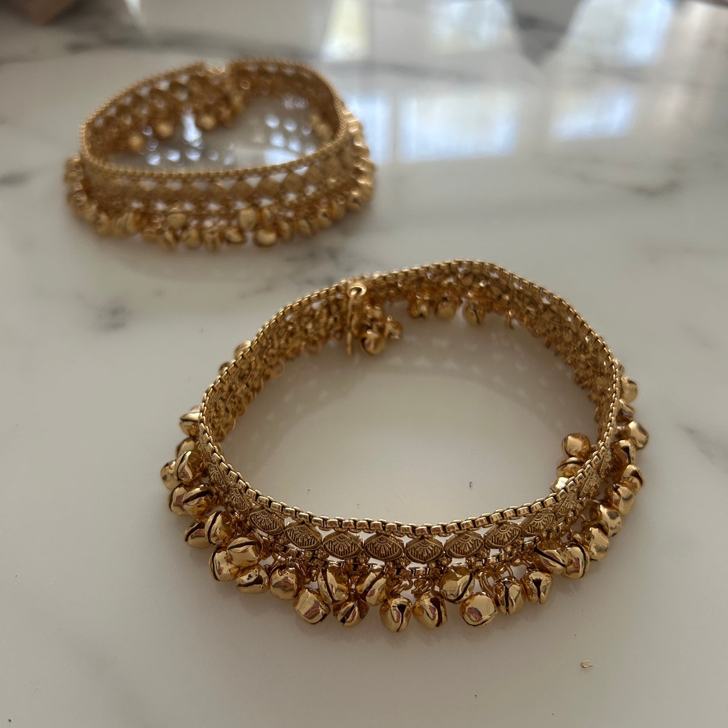 GOLDEN JINGLE BELL ANKLETS