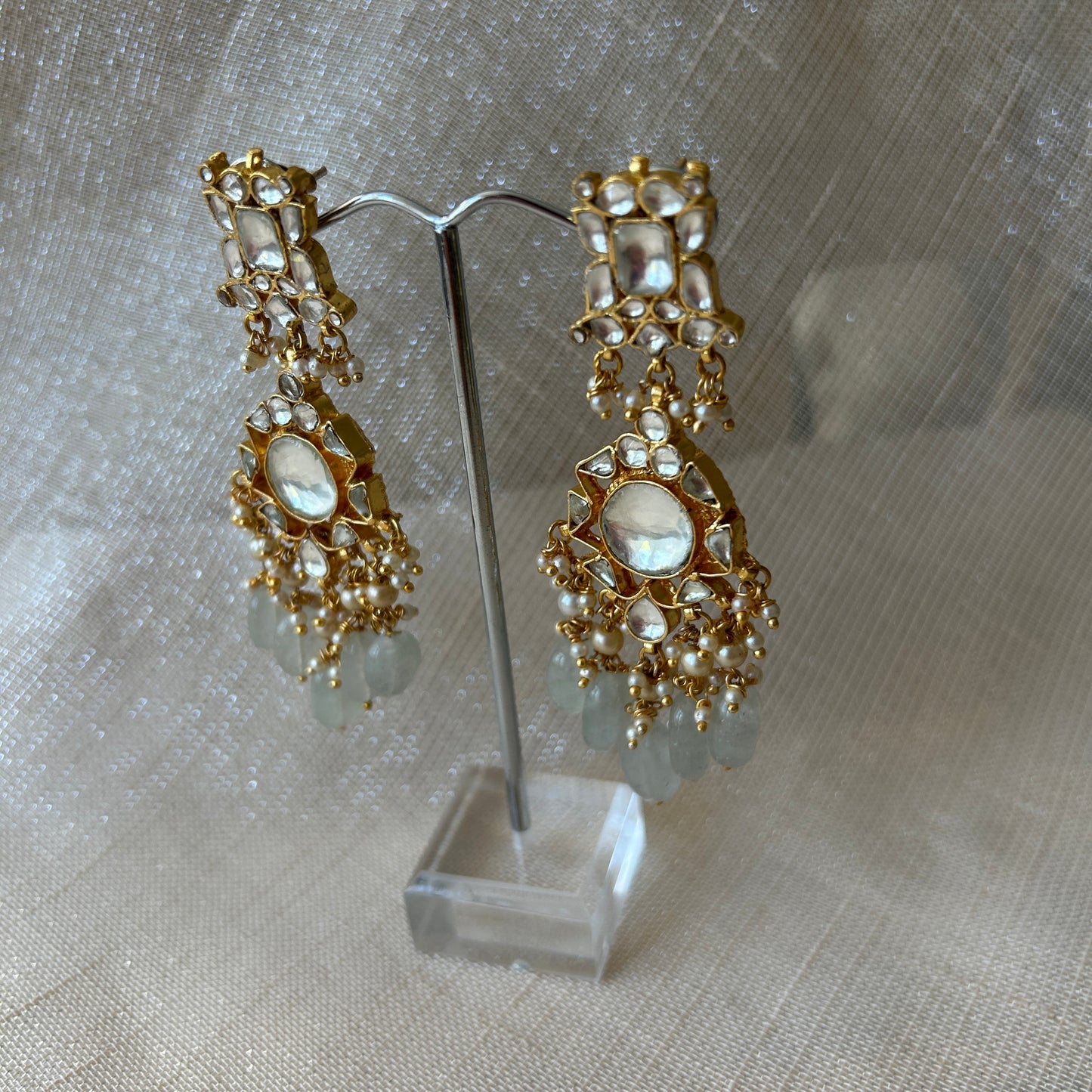 MINT KUNDAN EARRINGS