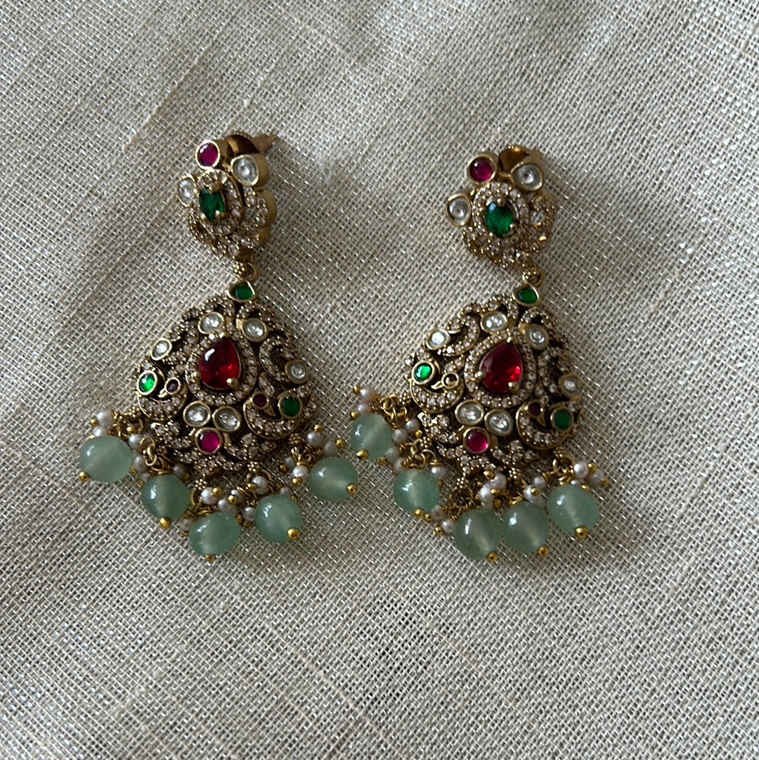 VEERA MOISSANITE RUBY & MINT SET