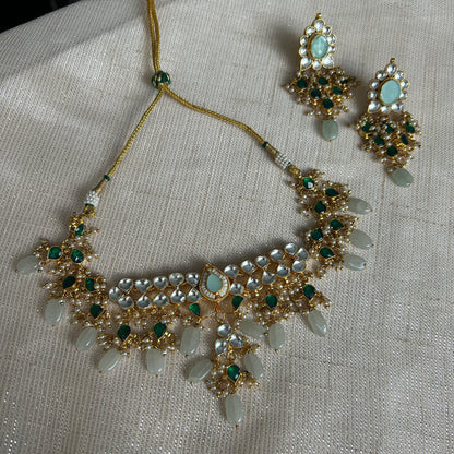 GREEN KUNDAN SET