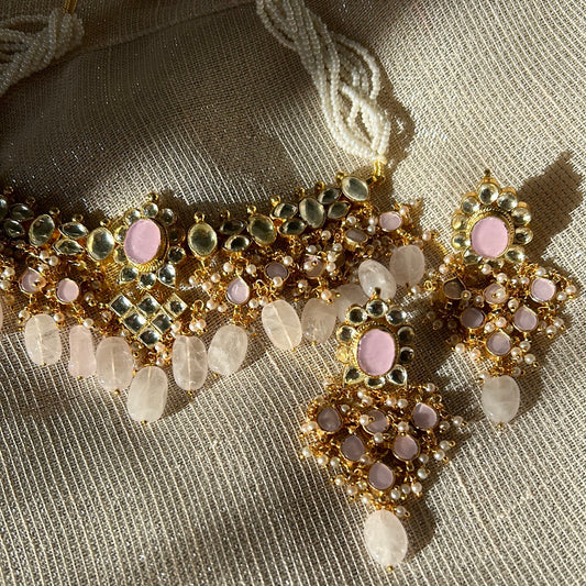 PINK KUNDAN SET