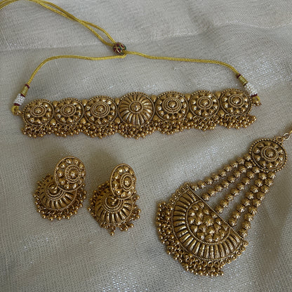 GOLD REGAL PASSA JHUMKI SET