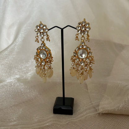 PEACH KUNDAN EARRINGS