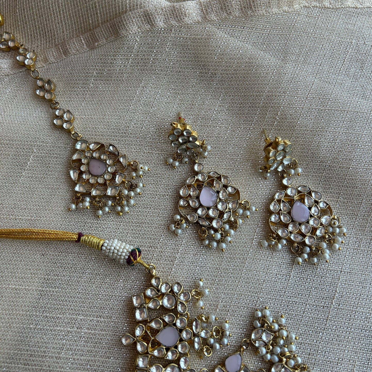 PINK ARYIN KUNDAN SET