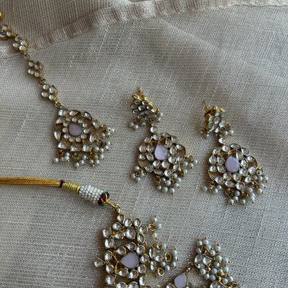 PINK ARYIN KUNDAN SET