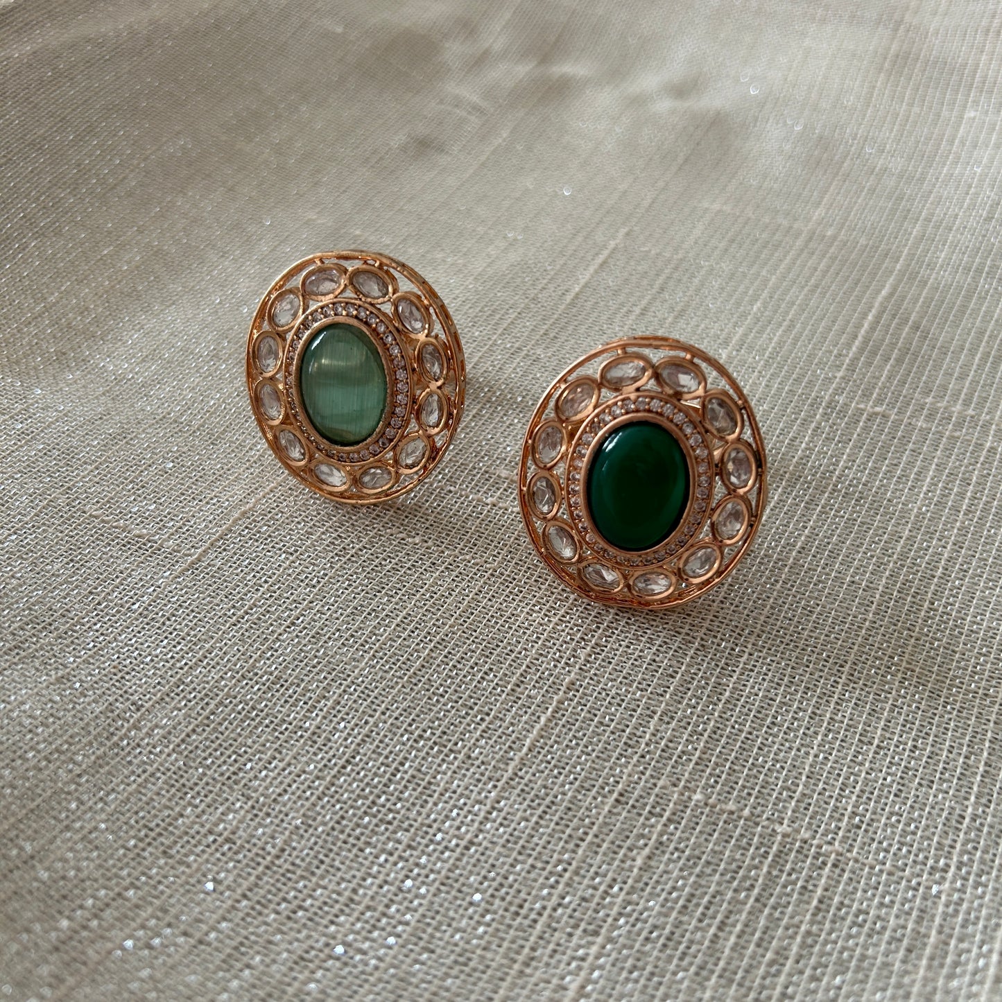 GREEN KUNDAN RING