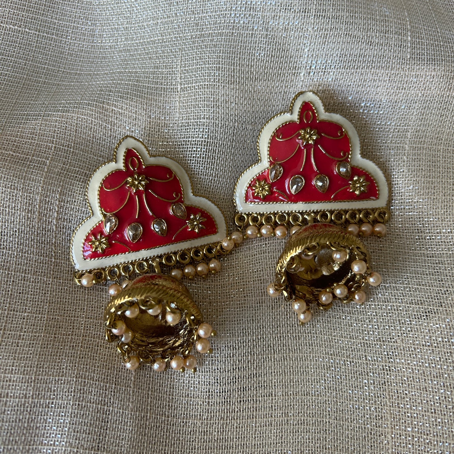 PINK JHUMKI EARRINGS