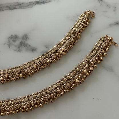 GOLDEN JINGLE BELL ANKLETS