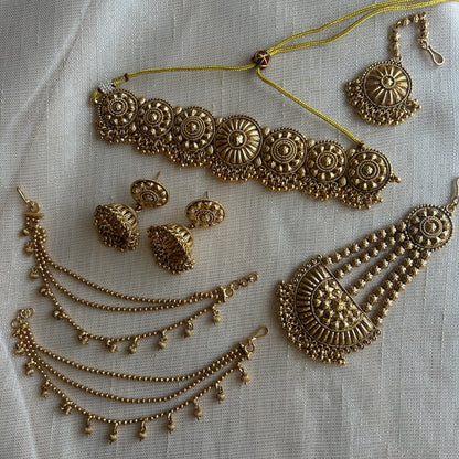 GOLD REGAL PASSA JHUMKI SET