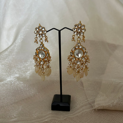 PEACH KUNDAN EARRINGS