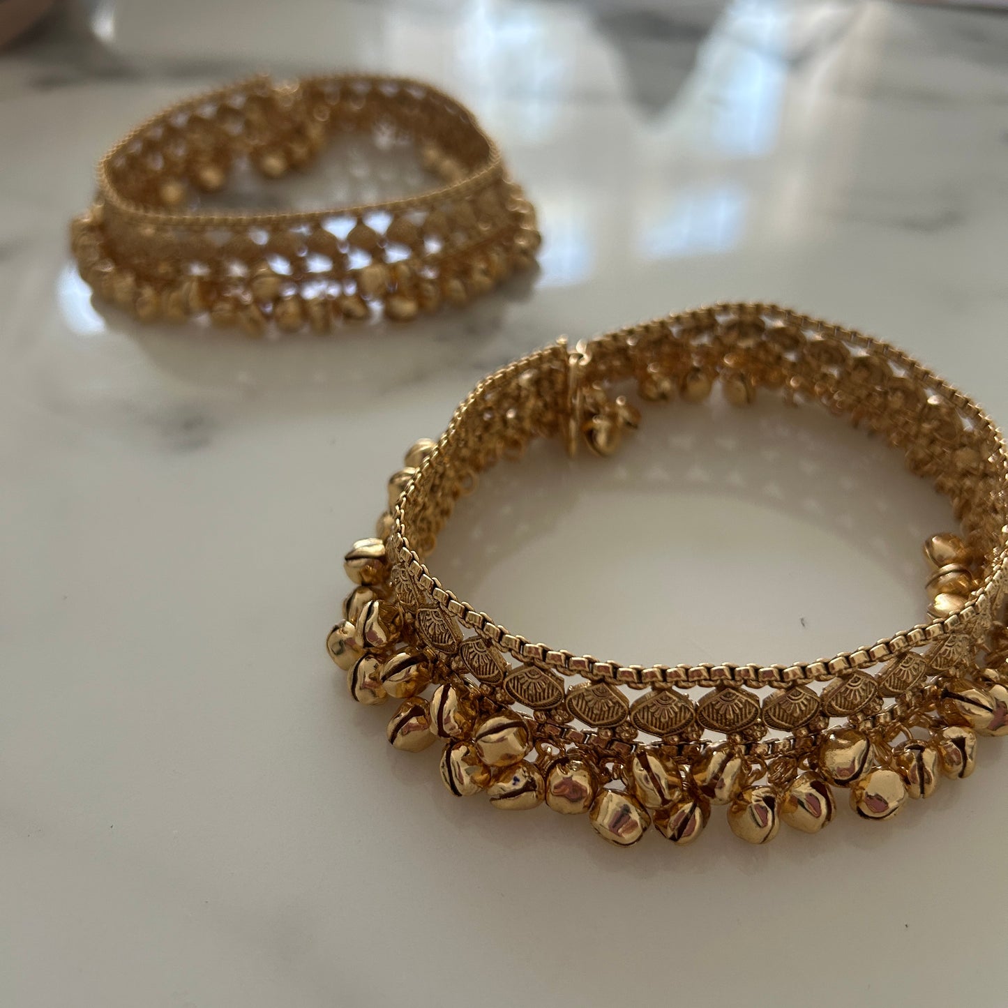 GOLDEN JINGLE BELL ANKLETS