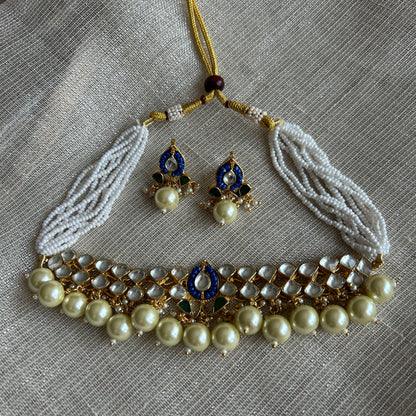 HAROON BLUE KUNDAN SET