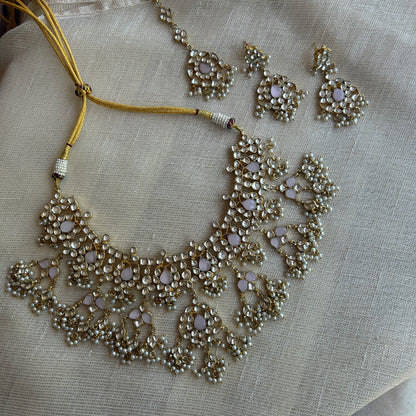 PINK ARYIN KUNDAN SET