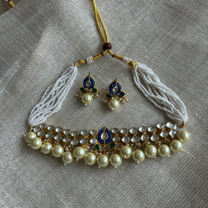 HAROON BLUE KUNDAN SET