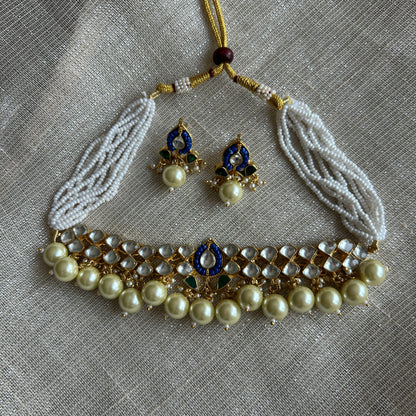 HAROON BLUE KUNDAN SET