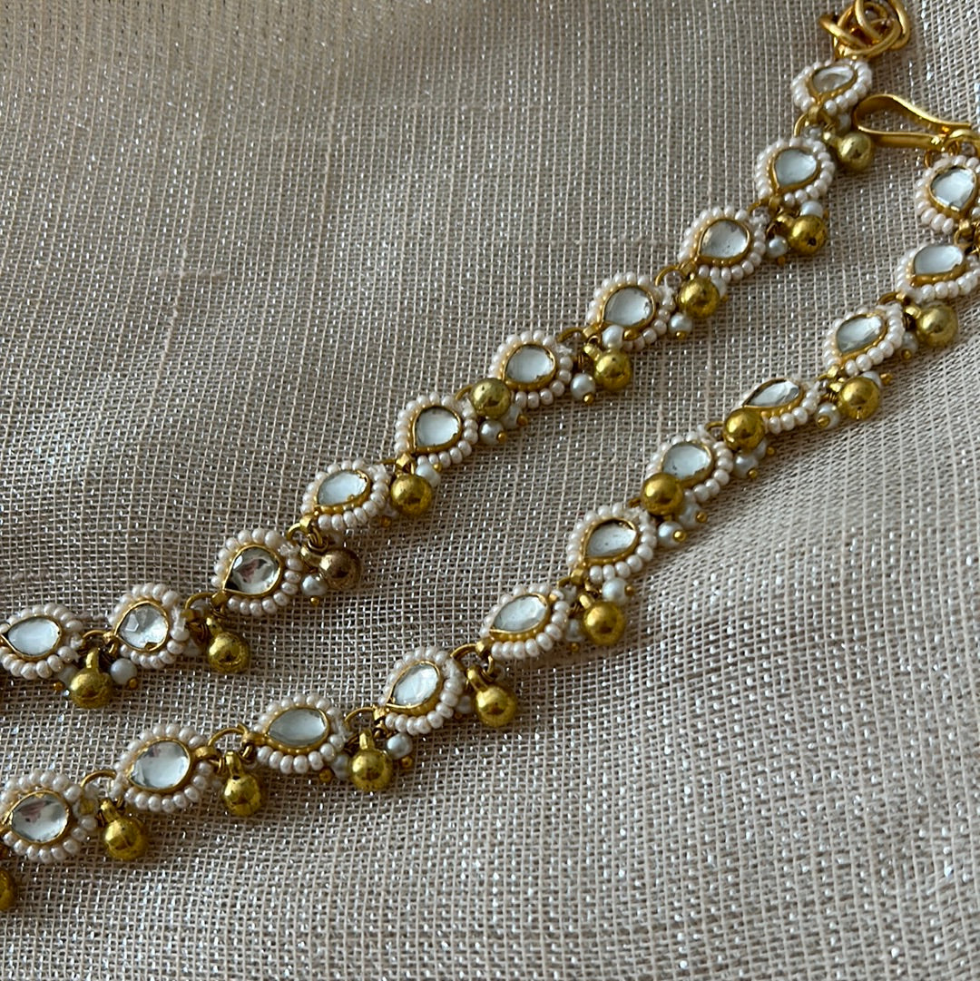 PEARL KUNDAN ANKLETS