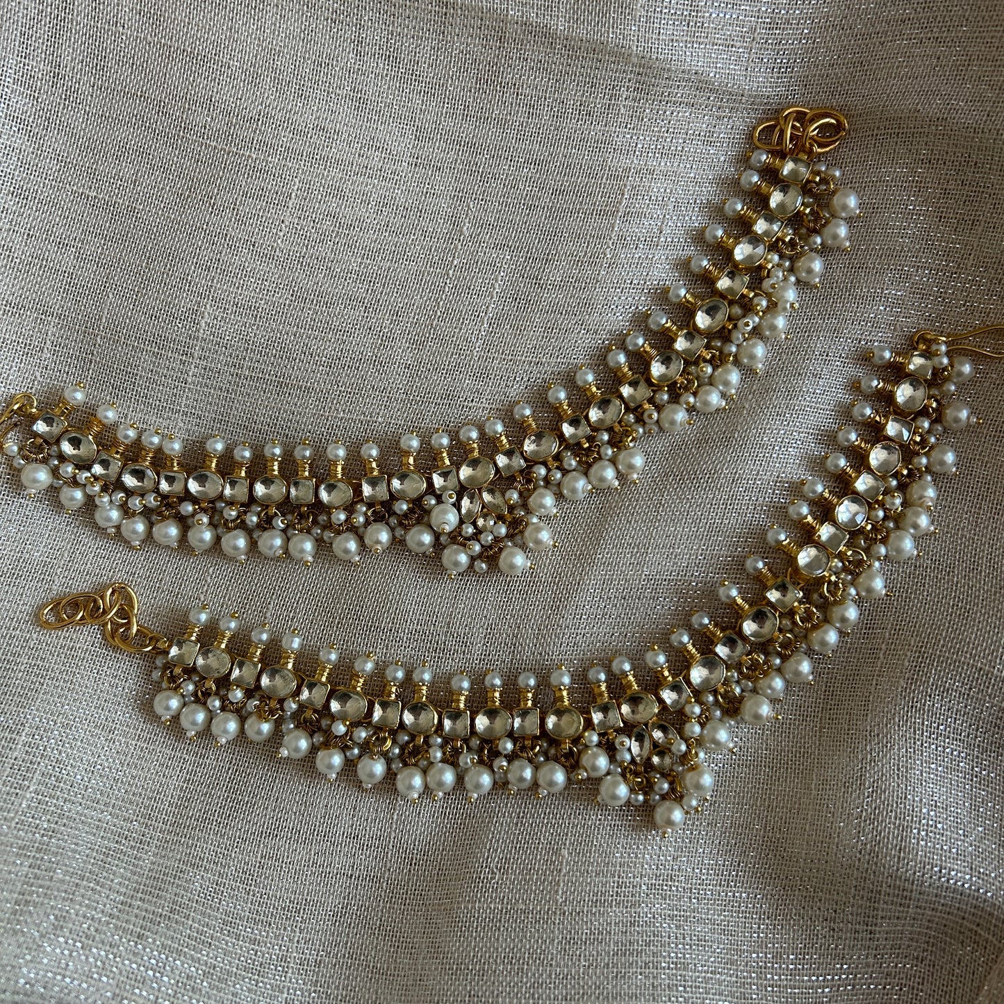 KUNDAN PEARL ANKLETS