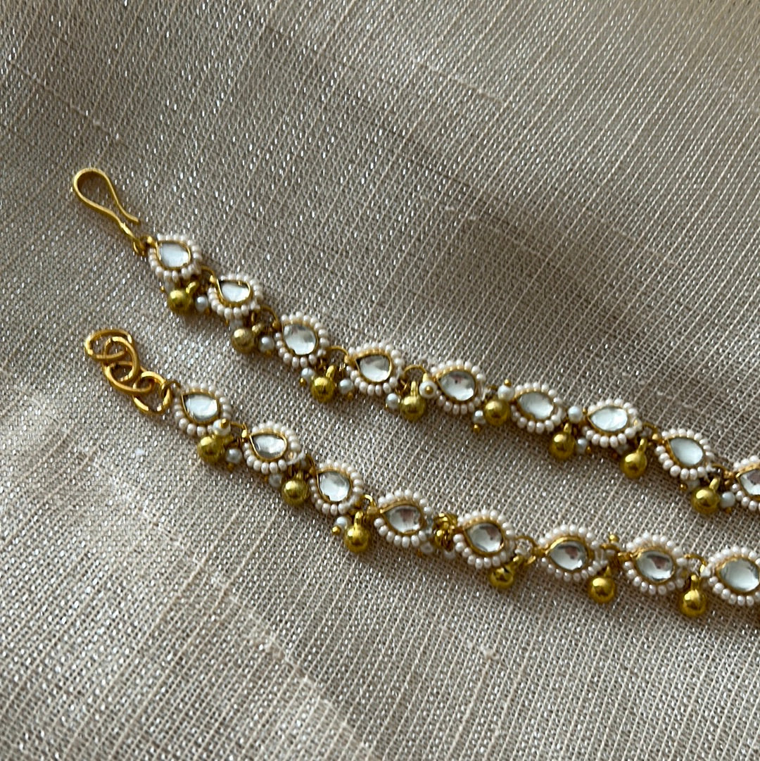 PEARL KUNDAN ANKLETS