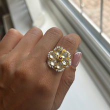 Load image into Gallery viewer, FLOWER KUNDAN RING