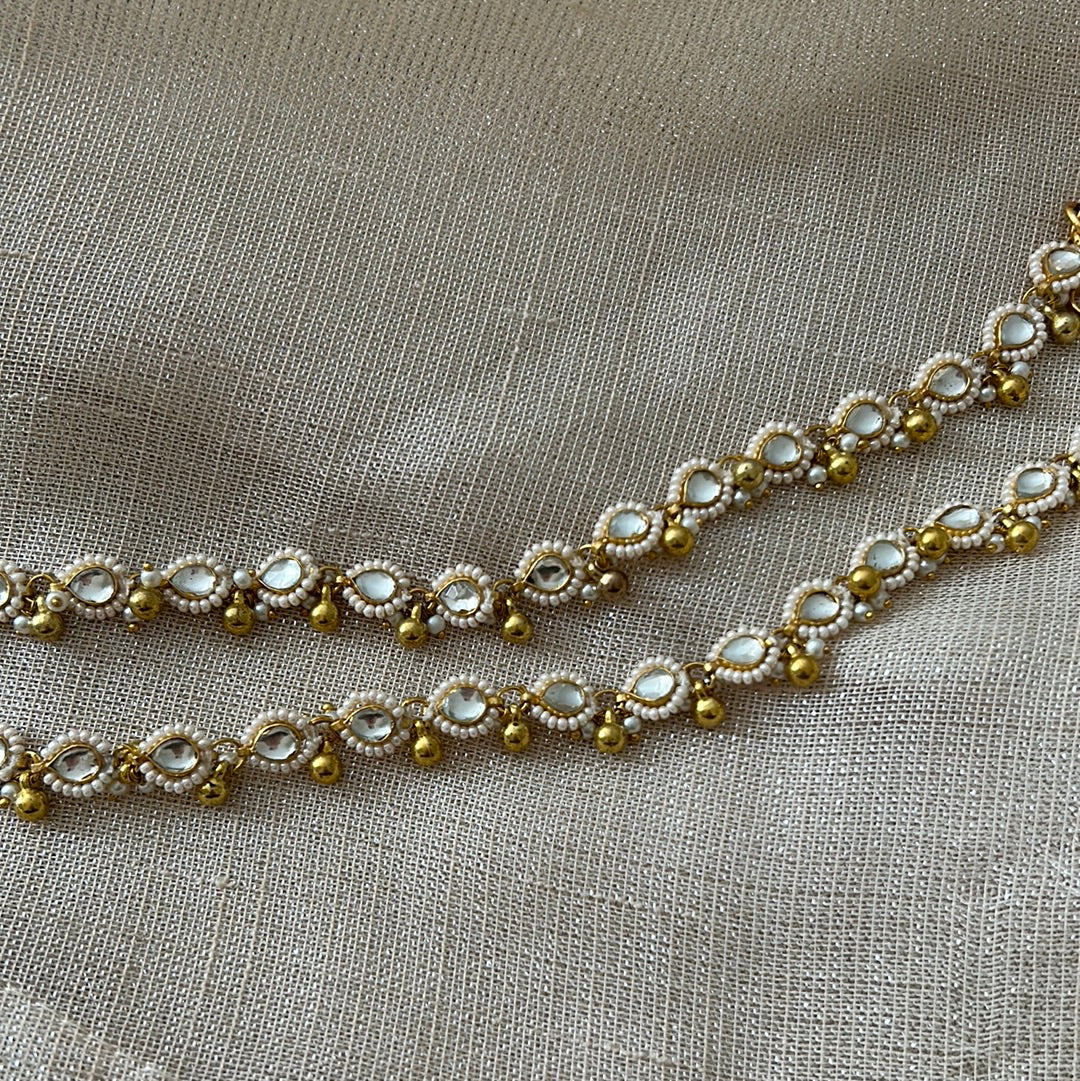 PEARL KUNDAN ANKLETS