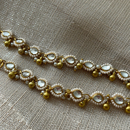 PEARL KUNDAN ANKLETS