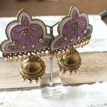 Load image into Gallery viewer, PINK JHUMKI EARRINGS - The Jewel Project