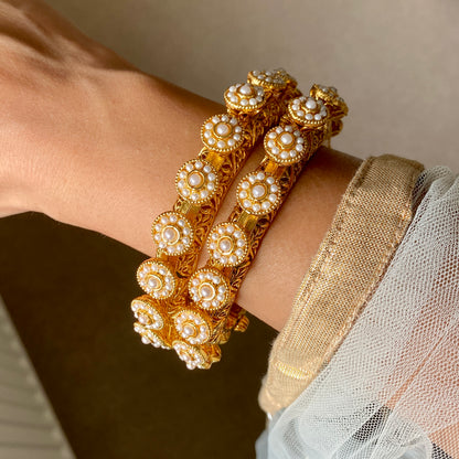 PEARL FLOWER KANGAN BANGLES - The Jewel Project