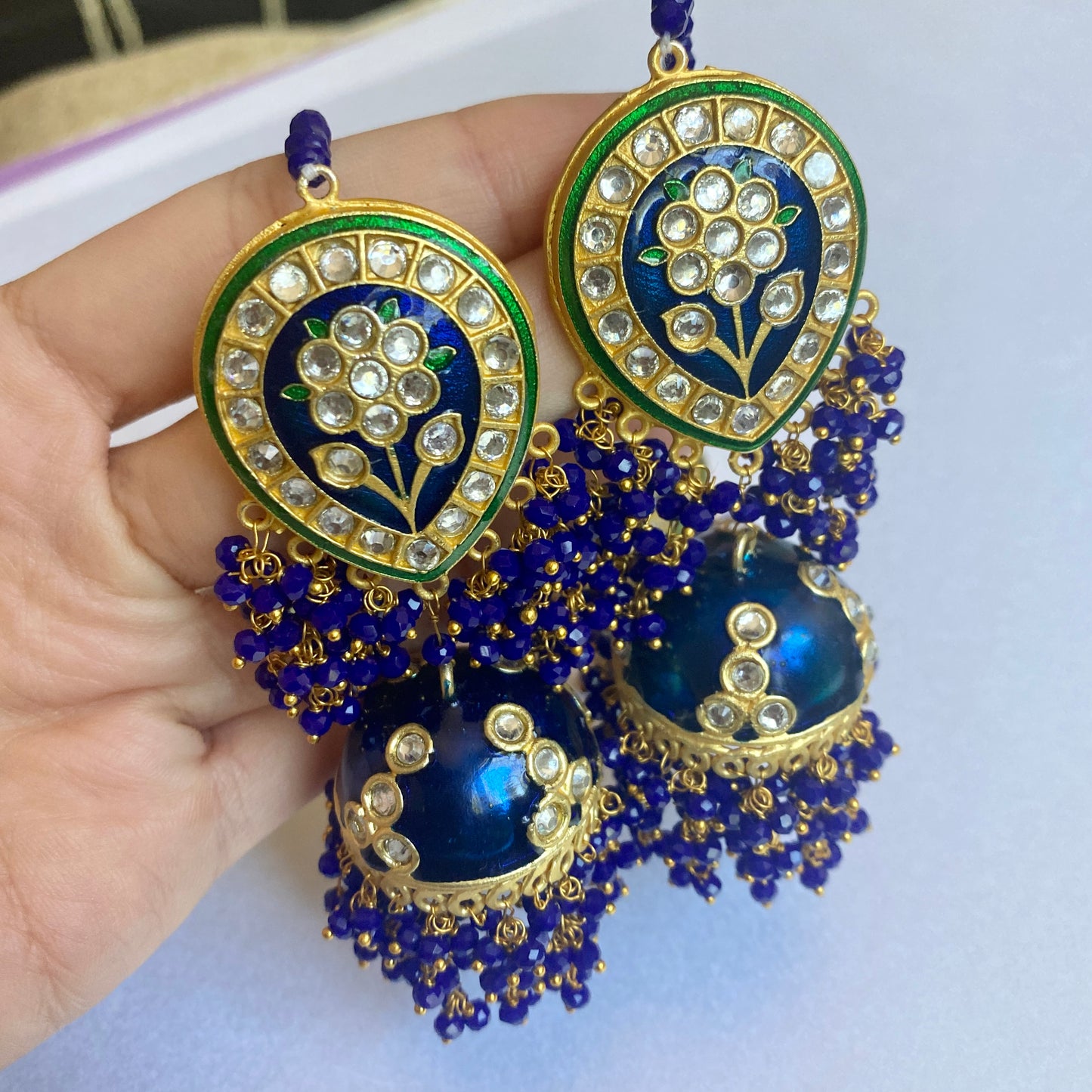 ROYAL BLUE MEENA TIKKA SET - The Jewel Project