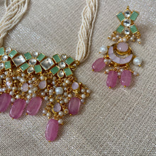 Load image into Gallery viewer, GREEN &amp; PINK KUNDAN SET - The Jewel Project