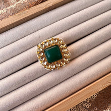 Load image into Gallery viewer, GREEN KUNDAN RING - The Jewel Project