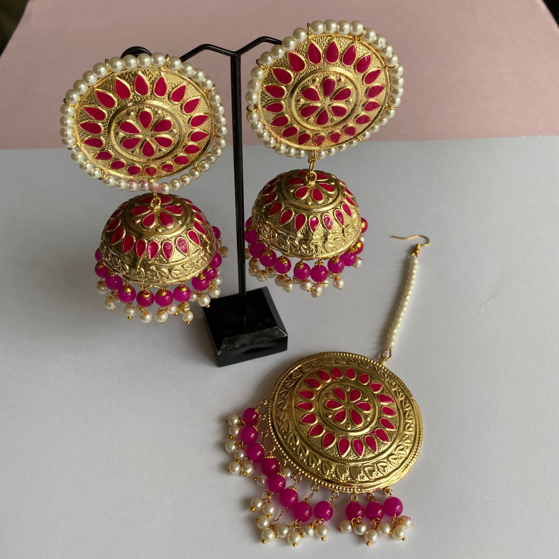 RADHI PINK TIKKA SET - The Jewel Project