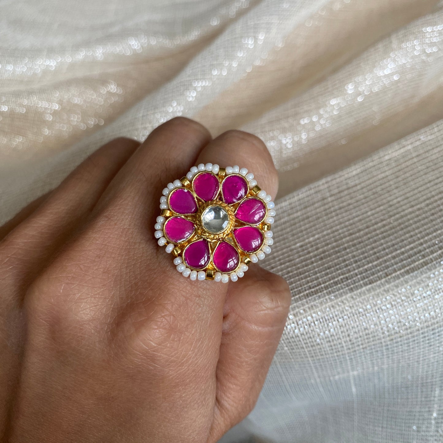 FLOWER KUNDAN RING - The Jewel Project